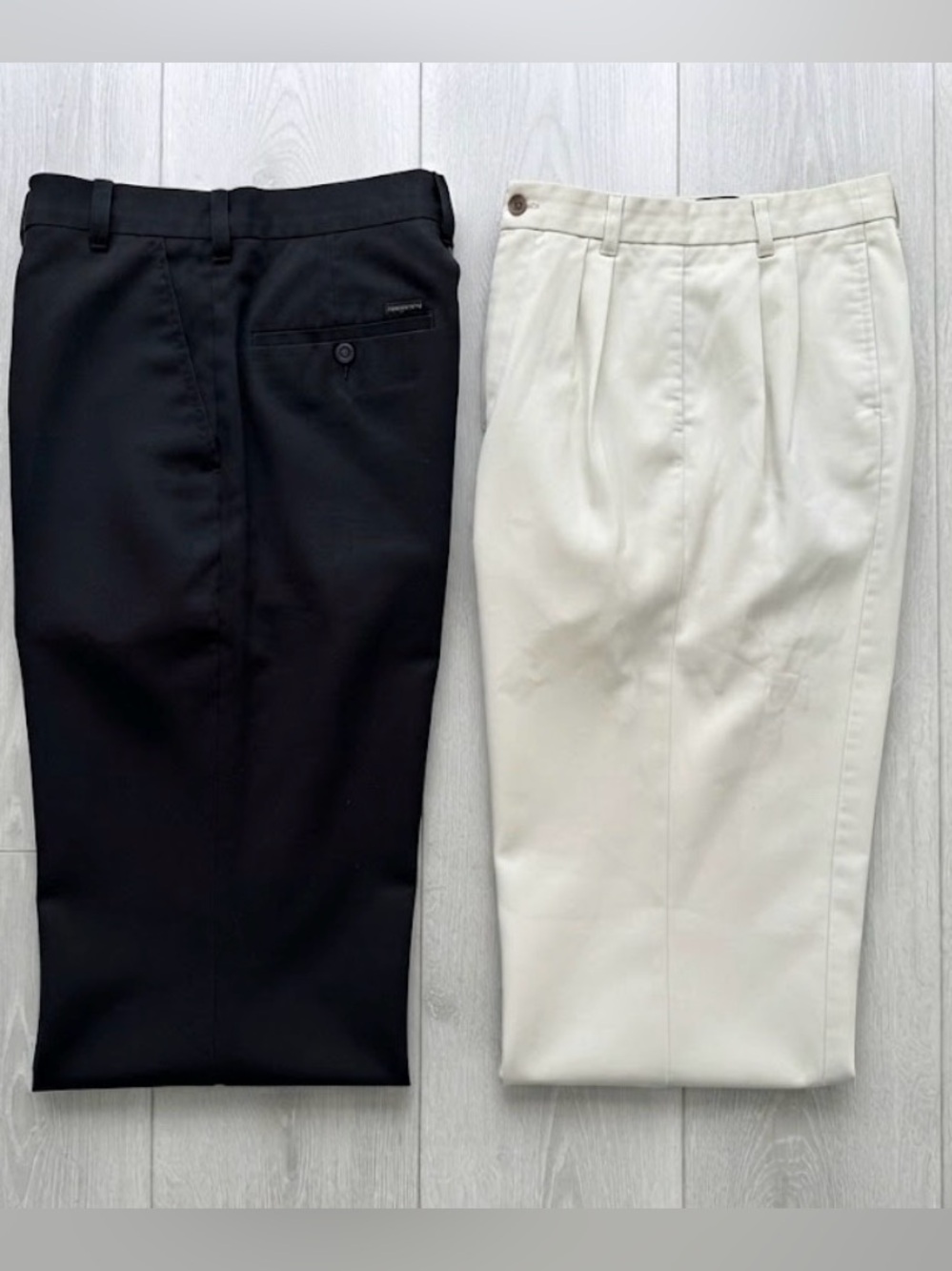 Dockers Men's 36x29 Bundle Classic & Individual Fit Pleated Dress Pants Black Kh
